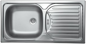 Kitchen Sink and Drainer in Stainless Steel 860x435mm